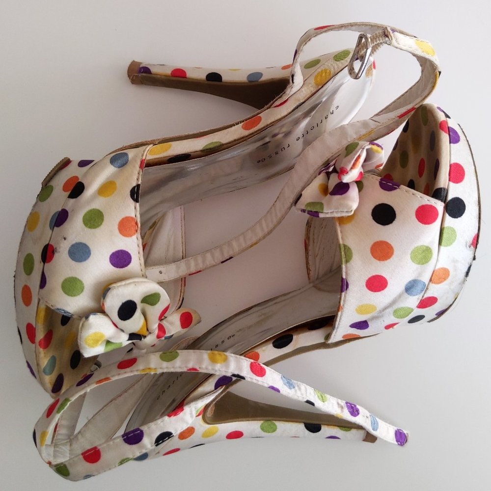 🌈 Charlotte Russe rainbow polka dot shoes 🌈